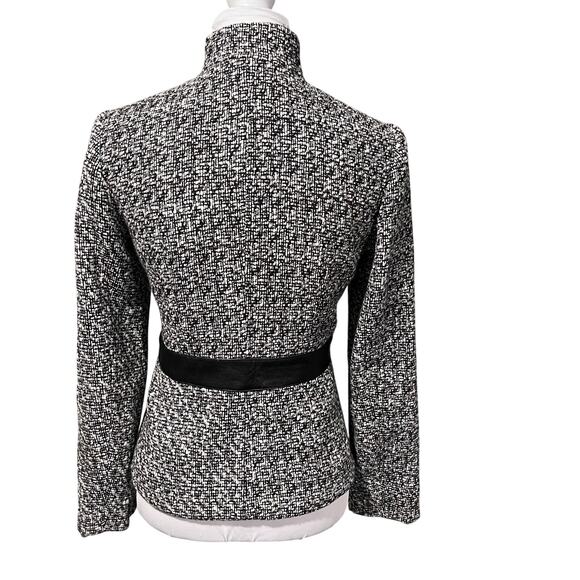 Spenser Jeremy Tweed Zip Front Blazer Jacket Leather Old Money professional work - Picture 8 of 12